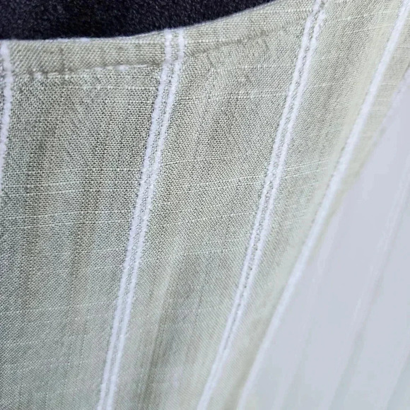 Robbie Bee Green White Stripe Strap Rayon Maxi Dress Tank Sz PM - Picture 9 of 14